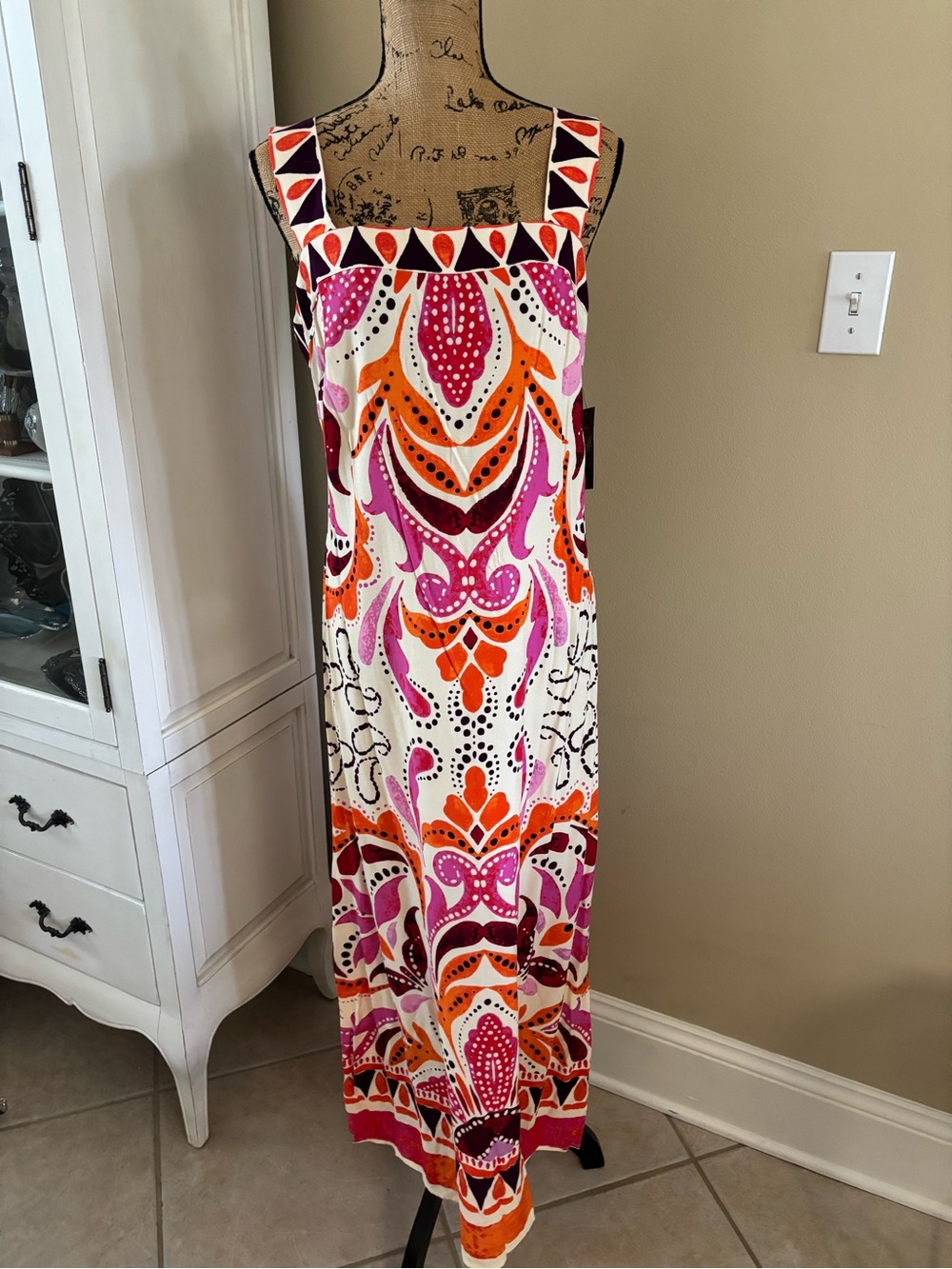NWT Vince Camaro Midi-Dress in Pink & Orange